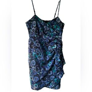 NWT LC LAUREN CONRAD Women’s Floral Faux Wrap Strappy Tie Dye Dress Sz 12